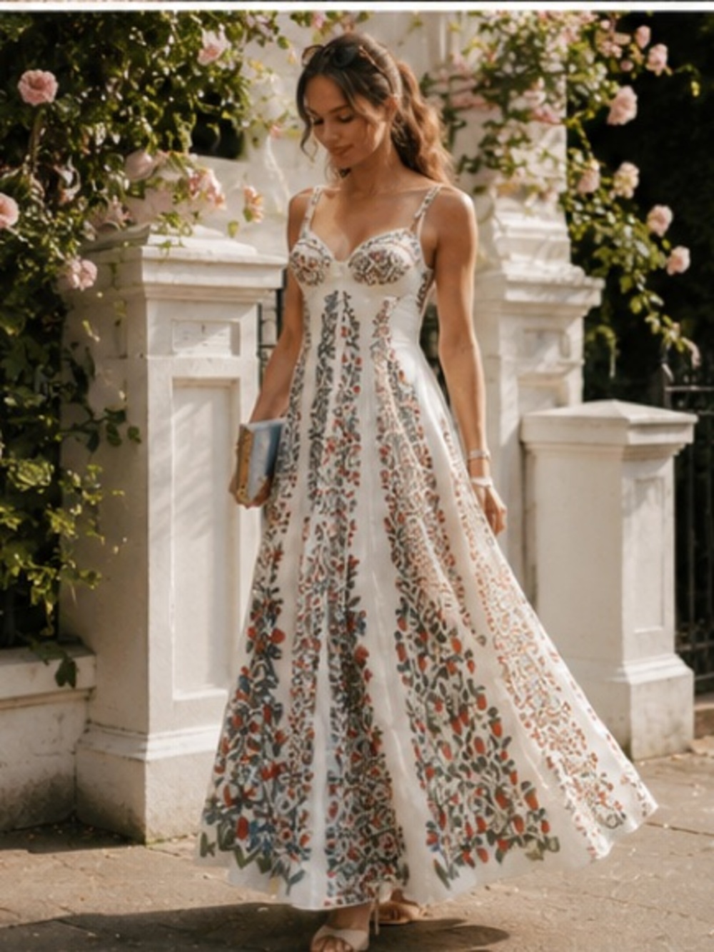 FARM Rio White Floral Panel Maxi Dress - Picture 6 of 16